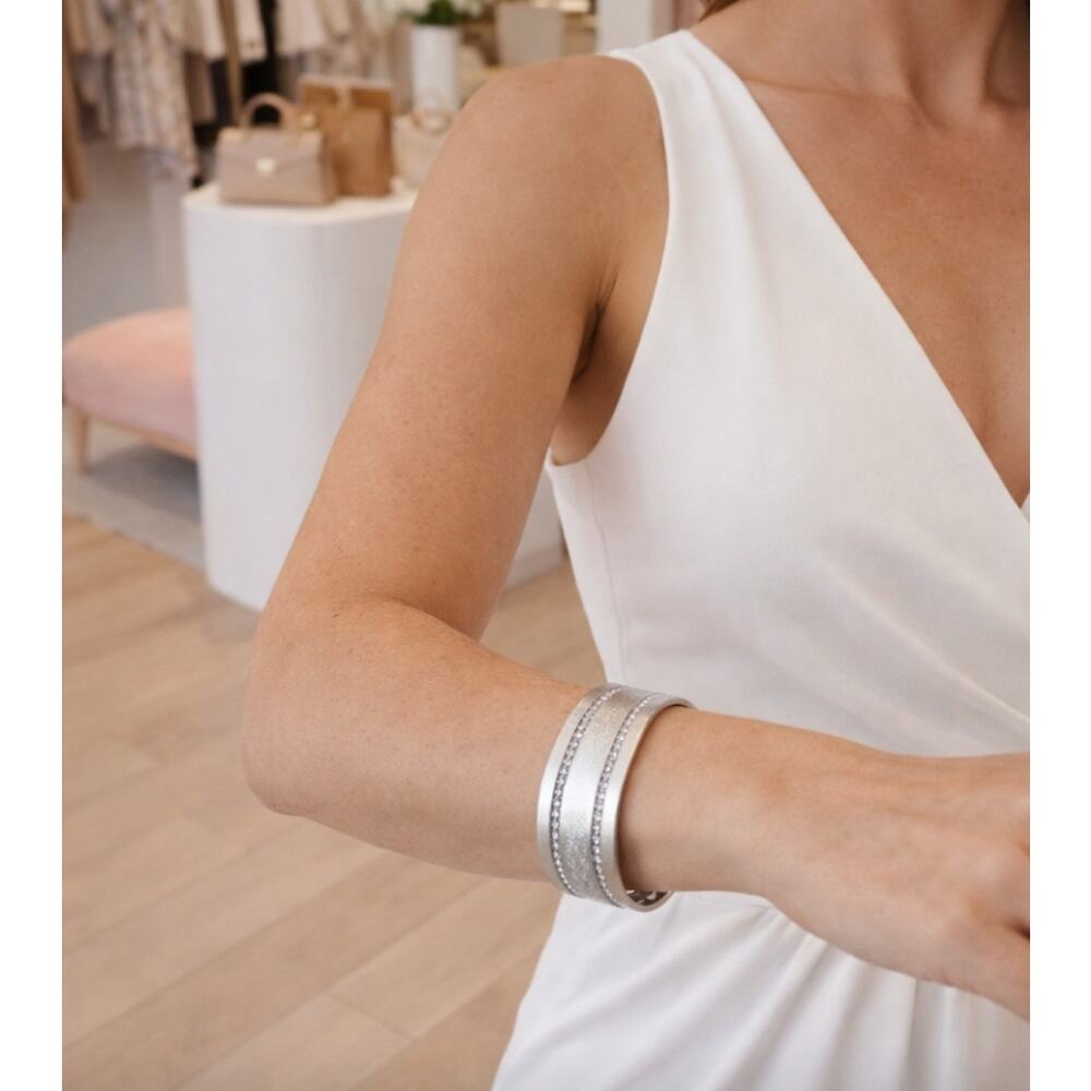 Pomina Silver Rhinestone Bangle New